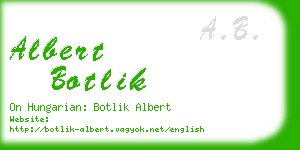 albert botlik business card